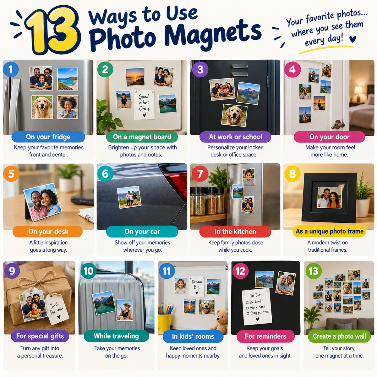 13 Ways to Use Photo Magnets (Beyond the Fridge)