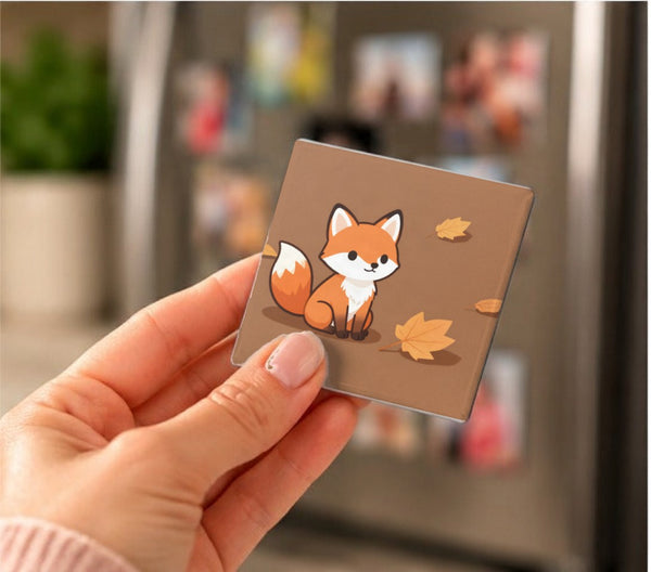 Cute Animal Art Magnets held in a hand