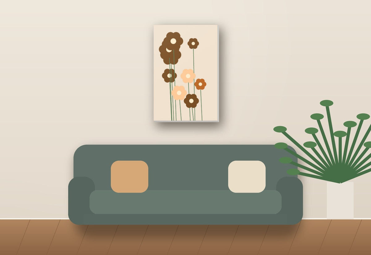 Canvas print of your photo hanging above a sofa