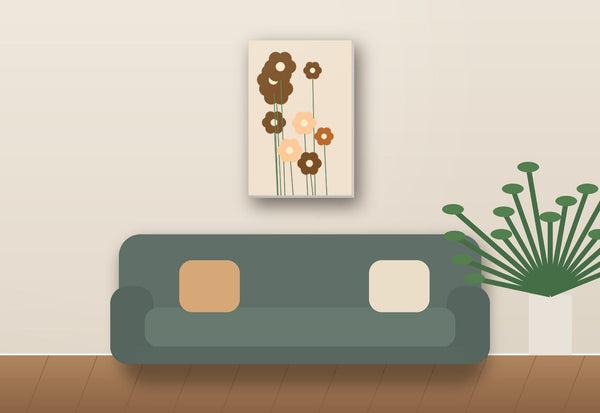 Canvas print of your photo hanging above a sofa