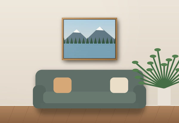Framed canvas print of your photo in a natural wood frame